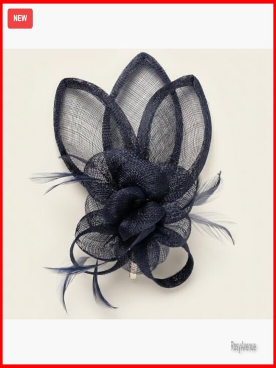 Vintage Sinamay Fascinator with Feathers, Headband Clip, Formal Occasion main image 4